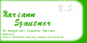 mariann szautner business card